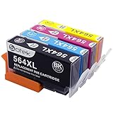 Sotek 4 Pack High Capacity Replacement for HP 564 HP 564xl ink Cartridge Compatible with HP Photosmart 5520 6520 6510 7510 7520 7515 C6380 C310a (1 Black 1 Cyan 1 Magenta 1 Yellow)