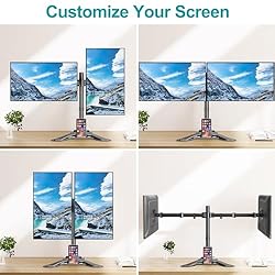 MOUNT PRO Dual Monitor Stand - Free Standing Full