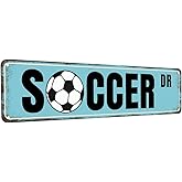 Soccer Posters For Boys Bedroom Soccer Decor Soccer Dr Tin Sign Soccer Gifts For Men Soccer Street Signs For Bedroom Soccer Wall Art Football Room Decor For Boys Bedroom Soccer Decorations 4x16 Inch