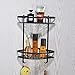 Rozin Bathroom Kitchen Double Corner Shelf Shower Storage Holders Black Color