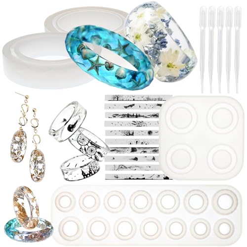 FUNSHOWCASE Bracelet and Ring Resin Jewelry Molds Larger Sizes Set 19 Kits