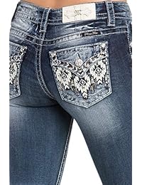 Pantalones vaqueros para dama de sudoeste adornados con botas medias