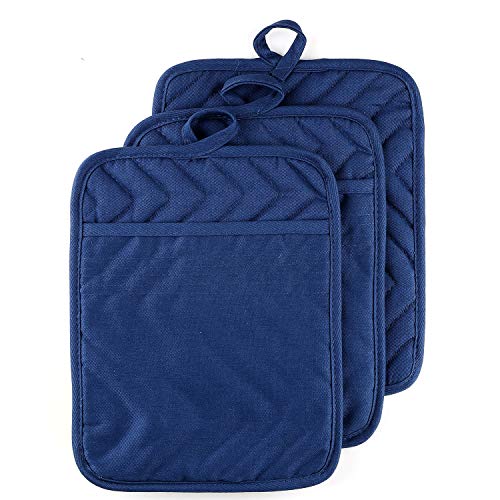 VEIKERY Oven Pot Holder with Pocket 100 Cotton Heat Resistant Coaster