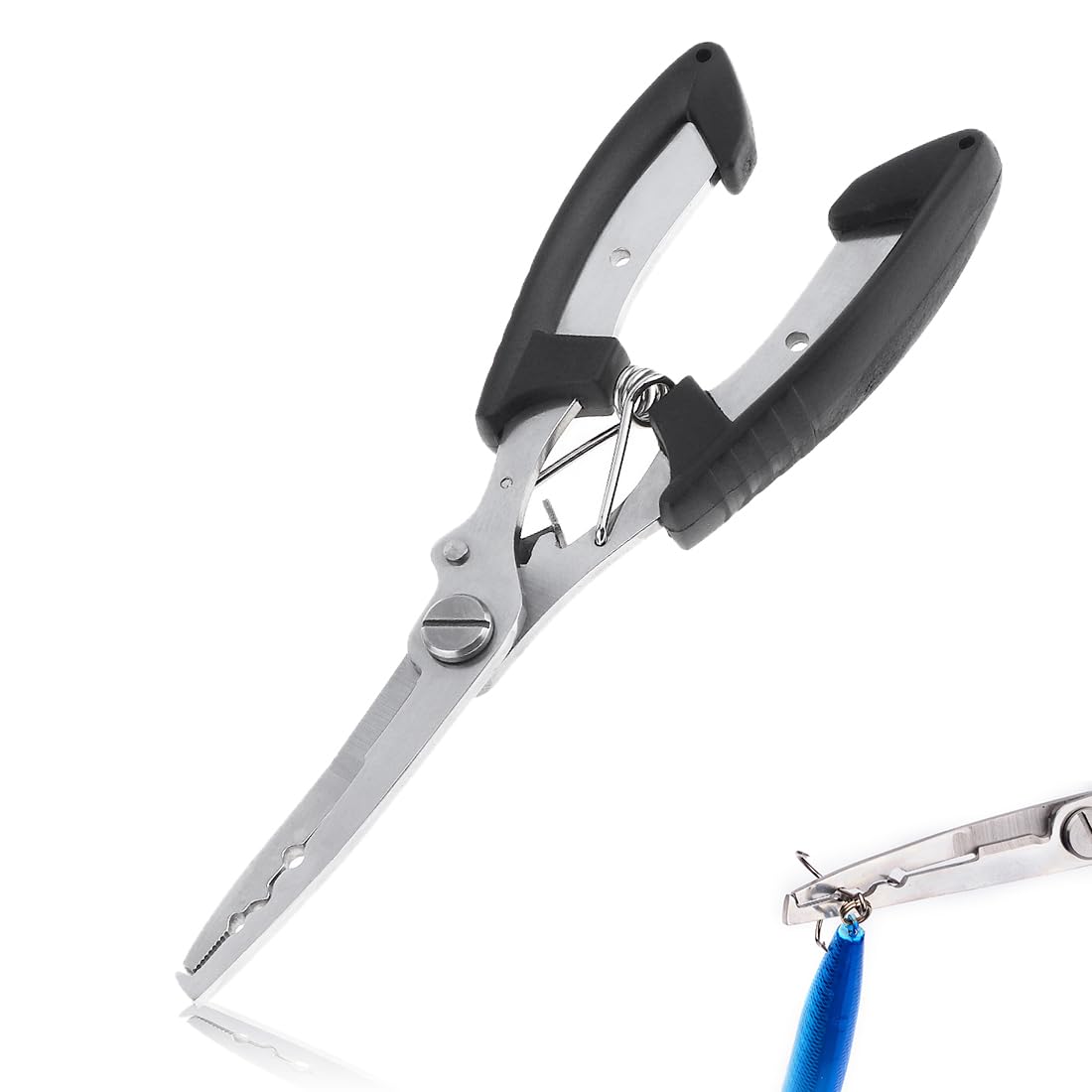 Zhioudz Fishing Pliers Fishing Scissors Pliers，Multifunctional Stainless Steel Fishing Tongs，Fishing Pliers Scissors Fishing Tackle Kit With Sheath，for Hook Remover Line Cutting and Split Rings