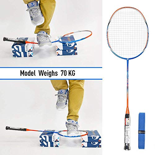 WHIZZ A730 High Modulus Graphite Professional Badminton Racket for Amateur/Intermediate / Club Players (Orange+Blue)