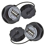 Anmbest 2PCS Electrical USB2.0 IP67 Waterproof Connector Industrial Standard Double Head Coupler Adapter Female to Female Socket Plug Panel Mount with Waterproof/Dust Cap
