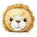 Plush Animal Head Mask Costume | Fun Furry Mascot Head with Mouth Opening (Lion) Gold