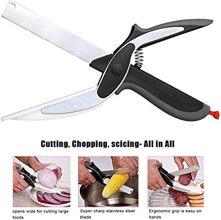 Sinbad Food Chopper,Clever Scissors Cutter 2-in-1 Knife &amp; Cutting Board Scissors As Seen On TV,Replace your Kitchen (Snap Rings model)