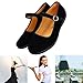 Women's Cotton Mary Jane Shoes Ballerina Ballet Flats Yoga Exercise Shoes (9)