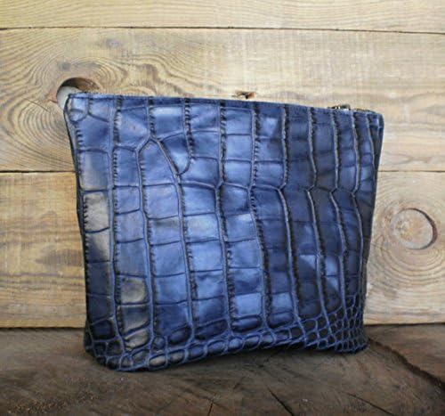 Leather toiletry bag, Woman cosmetic bag, Zippered pouch, Bridesmaid, Leather case, Personalized, Hairdresser bag, Make-up, Croc, Black&blue, shaving bag,