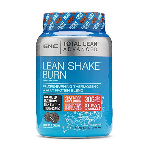 GNC Advanced Lean Shake Burn Protein Powder, Cookie-Cream, 1.64 Pound