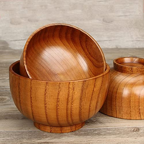 2 st houten kom, handgemaakte ambachten, salade kommen met houten lepels en eetstokjes, voor specerijen, dompel saus… - Image 8