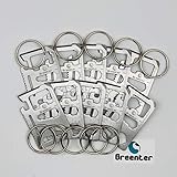 GREENTER G MT908 11 Function Credit Card Size Survival Pocket Tool - 10pack & Keyrings