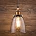 Linea di Liara Fiorentino Large Glass Pendant Light Fixture Modern Farmhouse Bell Shaped Kitchen Pendant Lighting Over Island Black and Gold Pendant Light Shade Over Sink Lighting, Bulb Included