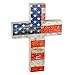 P. Graham Dunn American Flag Red White and Blue Distressed 7 x 5 Wood Wall Art Cross Plaque