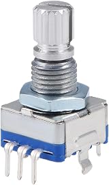 sourcing map EC11 Rotary Encoder Digital Potentiometer 5 Pins 15mm Shaft 2pcs view 6