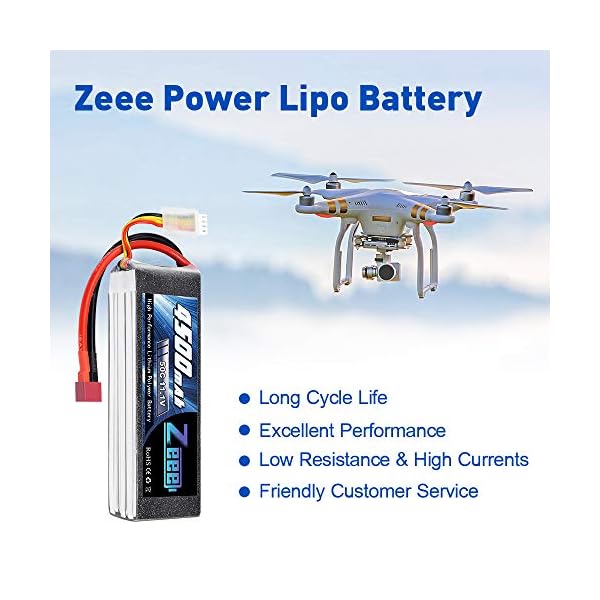 Zeee 3S LiPo Akku 11,1V 4500mAh 50C RC Batterie mit Deans T Stecker für RC Car RC Truck RC Auto Boot Helicopter LKW RC… – Bild 3