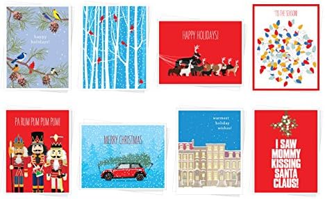 HOL2MIX Holiday 8 Pack Mix Value Pack Assorted Christmas Holiday Premium Greeting Cards - Set of 8