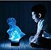 Borang Dinosaur Light Night Light Touch Table Desk Lamp,Borang 7 Colors Optical Illusion Lights with Acrylic Flat & ABS Base & USB Charger for Christmas Gifts