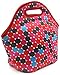 PAG Neoprene Lunch Tote Insulated Reusable Picnic Lunch Bags for Men Women Adults Kids Boys Girls, Pink Spot