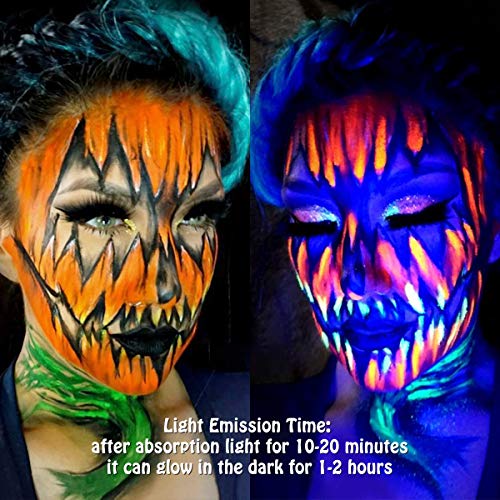 UV Face Paint- 8pcs x 28g UV Face and Body Paint Set, Luminous Body Painting, UV Glow Fluorescent Colors Body Paint Set Neon Liquid Face Paint, Perfect for Carnival, Party, Halloween - Thumbnail 3