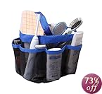 Quick Dry Hanging Toiletry and Bath Organizer with 8 Storage Compartments, Shower Tote, Mesh Shower Caddy, Perfect Dorm, Gym, Camp & Travel Tote Bag, Black