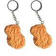 GTONEE Handmade Keychain Imitation Chicken Nuggets Keychain Kids Toy Foods Props Novelty Key Chain Men And Women Keyring 2pcs