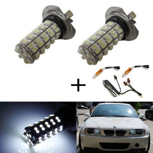iJDMTOY Error Free 68SMD H7 LED Daytime Running Light Kit For BMW E46