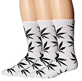 American Trends Men's Marijuana Weed Leaf Cotton High Socks (FBA)
