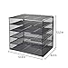 Samstar Desk Organizer, Mesh File Paper Letter Tray with 5 Stackable Trays and Sorter, Black