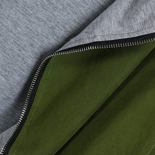 Tsmile Spring Winter Womens Coat Zipper Hoodie Kapuzen Solid Color Jacket Casual Loose Parka Trench Windbreaker Outwear (Green, 2XL) - Thumbnail 6
