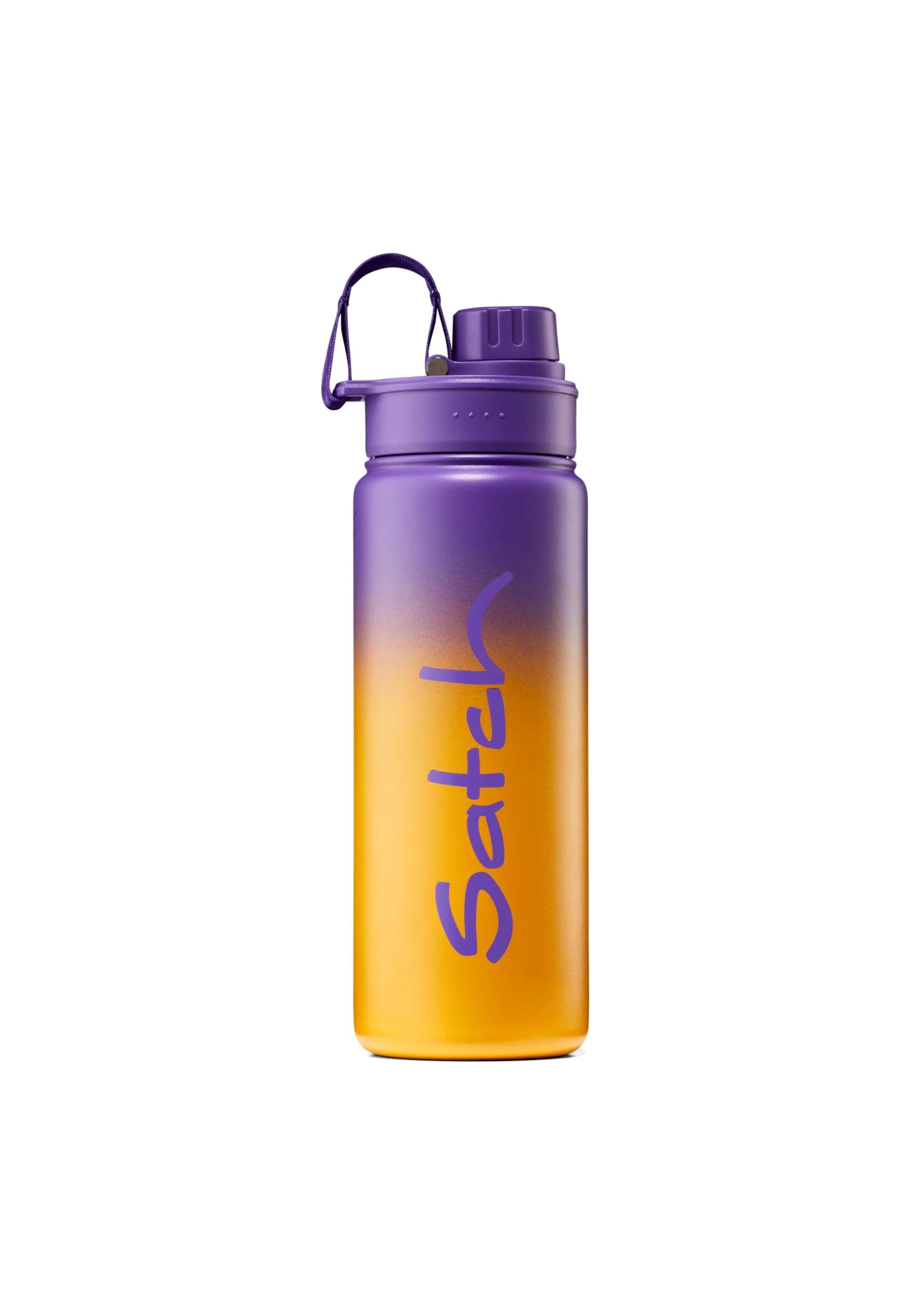 Satch Drinking Bottle Made of Stainless Steel, BPA-Free, 0.5 L, Leak-Proof and Suitable for Carbonated Drinks, for Hot and Cold Drinks, Purple Graffiti, Orange