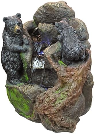 LED water fountain with patio doors, lights, and backyard setting, priced at $244.38 as of August 9, 2023.