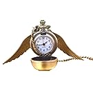 Flying ball necklace Vintage Retro Angel Wing Necklace Steampunk Pocket Watch (with Gift Box)