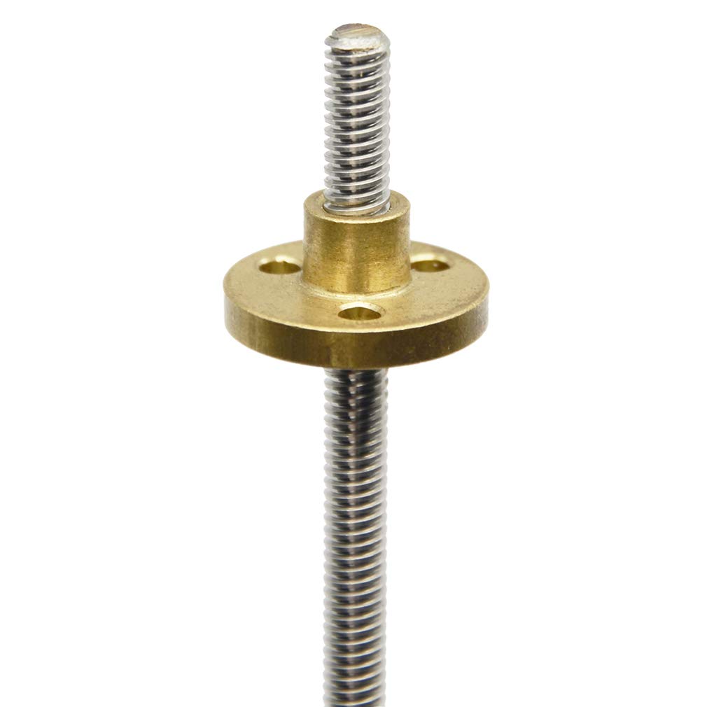 ReliaBot 100mm T5 T5x2 Tr5x2 Lead Screw and Nut Kit (1mm Pitch, 2 Start, 2mm Lead) for 3D Printer and CNC Machine Z Axis