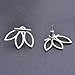 925 Sterling Silver Lotus Flower Studs Earrings Simple Jewelry Chic Earrings for Women (Silver)