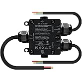 Skikibily ESP32 WLED LED Controller with Mic for Music Sync, APP/Web Control, IP65 Waterproof, 5V/12V/24V WS2812B SK6812 WS2811 RGBIC Addressable LED Strip Lights, 20A Output Fuse Protection