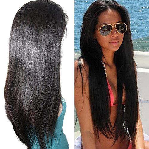 Fantasy Beauty Hair 130 Density Silk Top Full Lace Wigs Virgin Brazilian Silk Base Wig Human Hair Silk Top Wig With Baby Hair Bleached Knots And Natural Hairline (12" 130 density full lace wig)