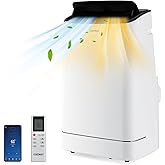 COSTWAY 15000 BTU Portable Air Conditioner, with Heat, Auto Swing 4-in-1 AC Unit for Rooms up to 800 Sq.Ft, with Built-in Deh