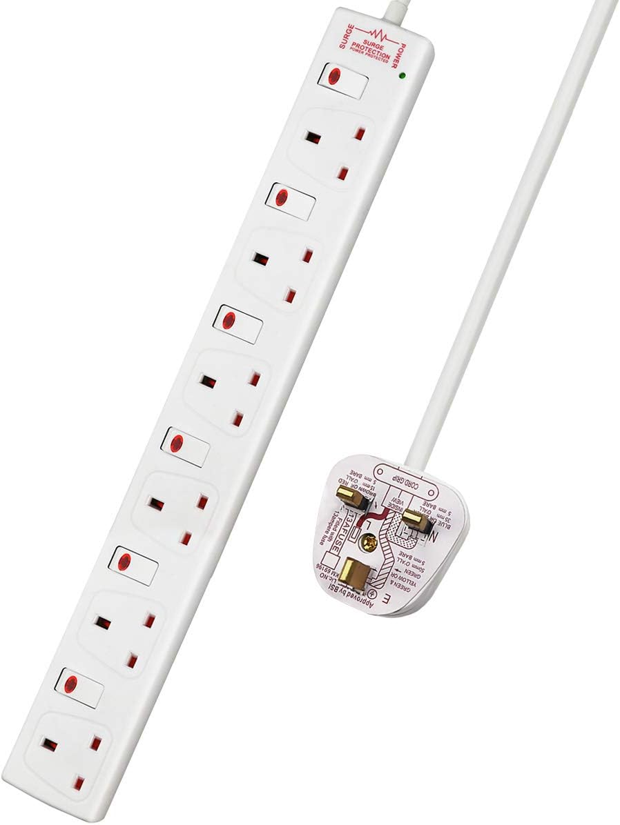 ExtraStar 6 Way Extension Leads with Surge Protection Amazon.co.uk