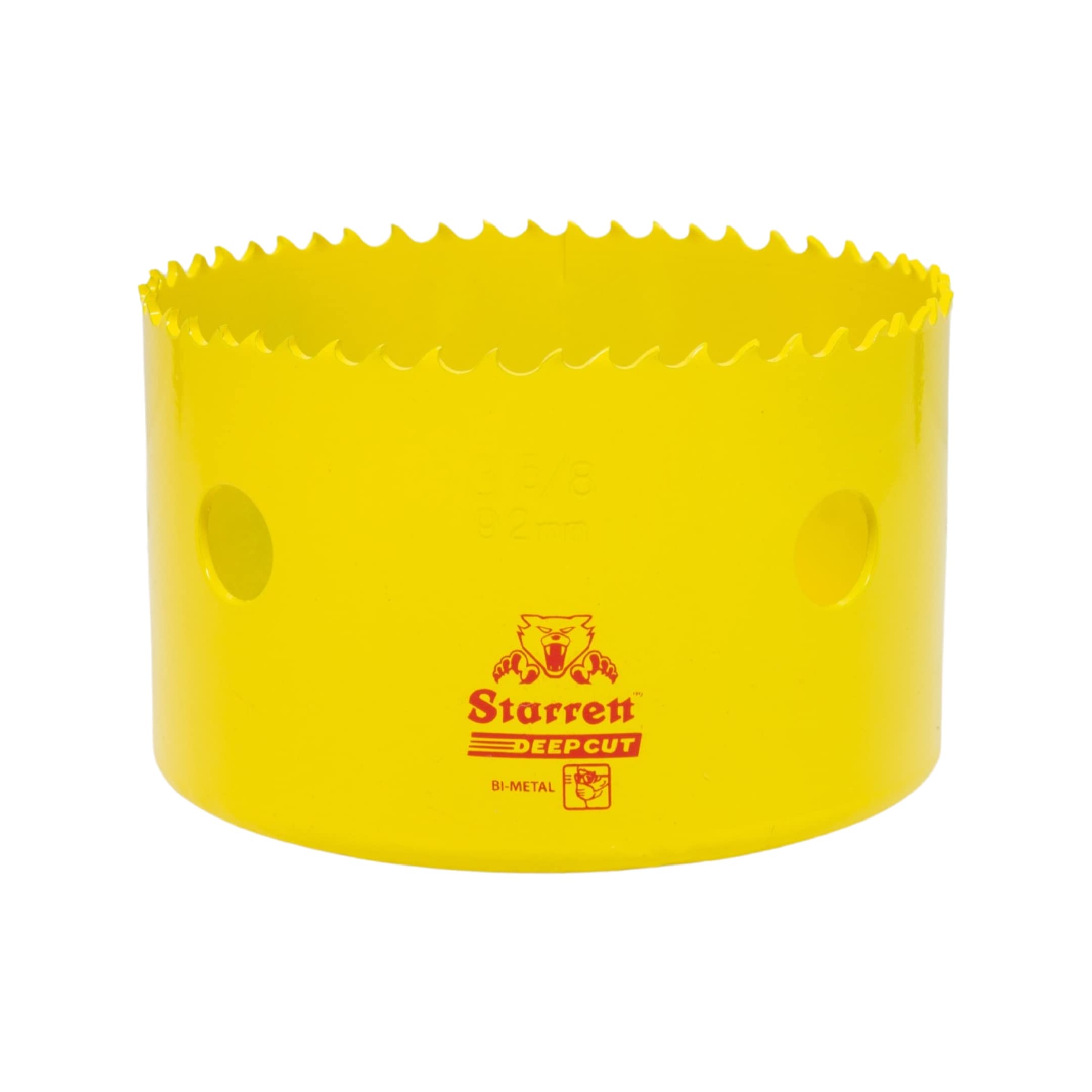 Starrett Deep Cut Hole Saw - DCH0358 Heavy Duty Bi-Metal with Extra Cobalt HSS Teeth - For Metals Wood Cast Iron Fibreglass Plastic Materials - 92mm
