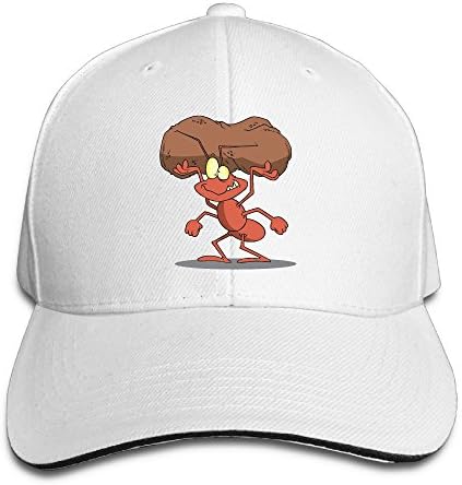 Pizhou Men's Adjustable Cotton Ants Stone Baseball Cap Hat White