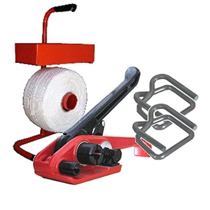 Angebot: 19mm Textilband Umreifungsset Umreifungs Set Bündelset Bündelgerät Textilbandumreifung * Holz bündeln Drahtklammern 