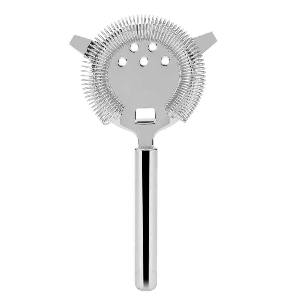 Stainless Steel Cocktail Strainer Professional Hawthorne Cocktail Strainer Filter with Wire Spring Straining Lid for Home Bar Club Party (Silver)