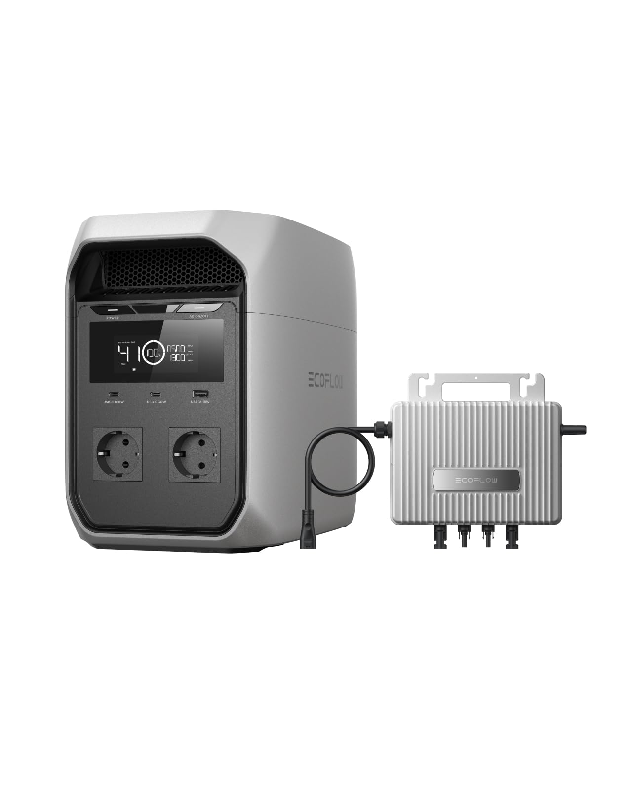 EF ECOFLOW DELTA 3 Classic mit STREAM Mikrowechselrichter 800W 0% VAT, Tragbare Powerstation 1024Wh, 1800W AC (3600W Spitze), LiFePO4-Batterie, Solargenerator für Wohnmobil, Camping, Notstrom zu Hause