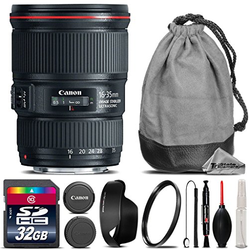 Canon EF 16-35mm f/4L IS USM Lens + 32GB Class 10 High-Speed Memory Card + UV Filter + Lens Cap Holder + Cleaning Brush + Air Cleaner + Cleaning Kit - International Version Canon EF 16-35mm f/4L IS USM Lens + 32GB Class 10 High-Speed Memory Card + UV Filter + Lens Cap Holder + Cleaning Brush + Air Cleaner + Cleaning Kit - International Version