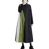 ellazhu Womens Fall Casual Patchwork Funky Long Sleeve Designer Dress Loose Blouse GY2787 A