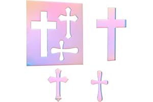 PH PandaHall Crosses Router Template for Woodworking, 21cm/8.3inch Colorful Acrylic Template Drawing Templates 3 Styles Decor