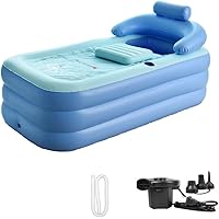 Inflatable Hot Tub, Simple Spa63in x 33in x 25in Outdoor Portable Hot Tub, Cold Plunge Tub with Cup Holder, Headrest Pillow a