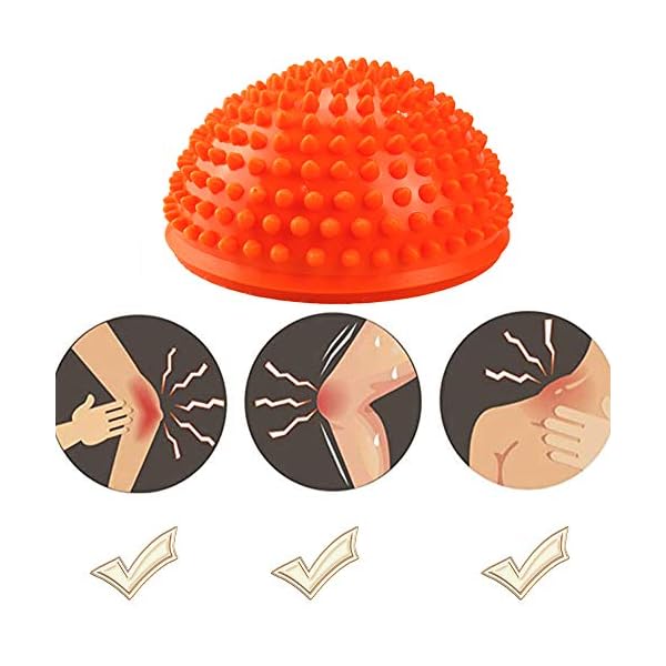 2PCS Hedgehog Balance Pods, Pimples Pilates Ball with Pump, Half Spiky Fitness Domes for Kids Adults Sports, Foot…